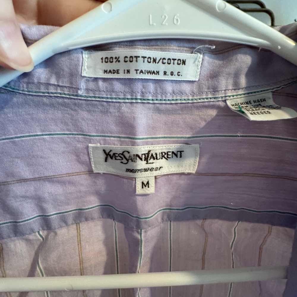 Yves Saint Laurent Lavender Pinstripe Shirt